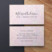 Carte De Visite Calligraphie Iridescente rose