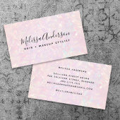 Carte De Visite Calligraphie Iridescente rose