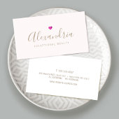 Carte De Visite Calligraphie manuscrite de script simple rose