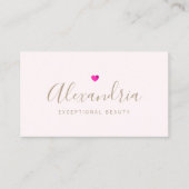 Carte De Visite Calligraphie manuscrite de script simple rose (Devant)