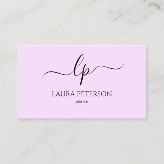 Carte De Visite Calligraphie manuscrite élégante et simple de (Devant)