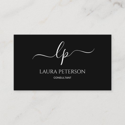 Carte De Visite Calligraphie manuscrite élégante et simple de (Devant)