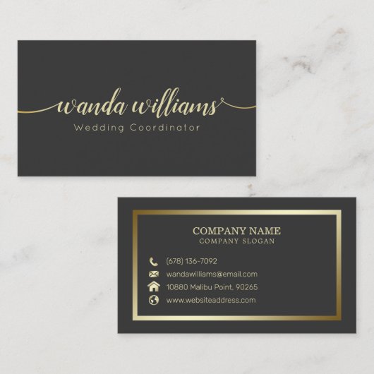 Carte De Visite Calligraphie manuscrite simple et élégant (Devant / Derrière)