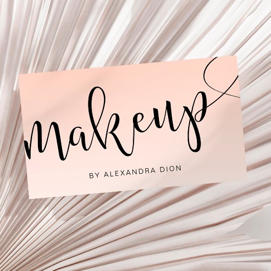 Carte De Visite Calligraphie manuscrite simple rose vif