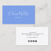 Carte De Visite Calligraphie manuscrite Social Media Icon Lavender (Devant / Derrière)