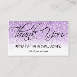 Carte De Visite Calligraphie Merci-Parties scintillant violet él