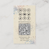 Carte De Visite Calligraphie moderne Médias sociaux QR Code Ajoute (Dos)