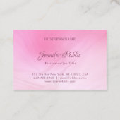 Carte De Visite Calligraphie moderne Nom Élégant Modèle rose (Dos)