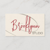 Carte De Visite Calligraphie Moderne Professionnel Coiffure Studio (Devant)