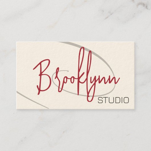 Carte De Visite Calligraphie Moderne Professionnel Coiffure Studio (Devant)