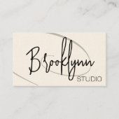 Carte De Visite Calligraphie Moderne Professionnel Coiffure Studio (Devant)