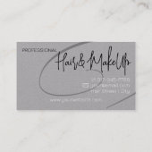 Carte De Visite Calligraphie Moderne Professionnel Studio Coiffeur (Dos)