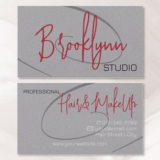 Carte De Visite Calligraphie Moderne Professionnel Studio Coiffeur