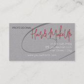 Carte De Visite Calligraphie Moderne Professionnel Studio Coiffeur (Dos)
