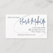 Carte De Visite Calligraphie Moderne Salon des cheveux professionn (Dos)