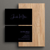 Carte De Visite Calligraphie moderne unique en noir et néon violet