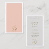 Carte De Visite Calligraphie Monogramme Modèle Couleurs élégantes (Devant / Derrière)