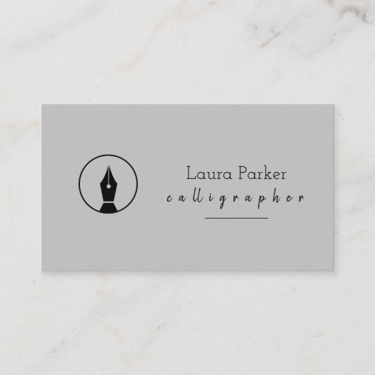 Carte De Visite Calligraphie Nib Gold Freelance Writer (Devant)