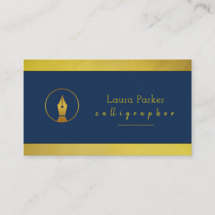 Carte De Visite Calligraphie Nib Gold Freelance Writer Agent