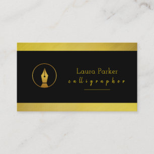 Carte De Visite Calligraphie Nib Gold Freelance Writer Agent