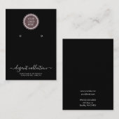 Carte De Visite Calligraphie Noir Blanc Votre logo Écran d'oreille (Devant / Derrière)