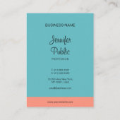 Carte De Visite Calligraphie Nom du script Tendance Couleurs Moder (Dos)