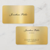 Carte De Visite Calligraphie Nom Elegant Gold Look Modèle moderne (Devant / Derrière)