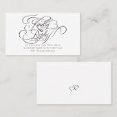 Carte De Visite Calligraphie ornée RSVP pour réponse en ligne (Devant / Derrière)