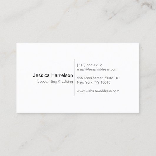 Carte De Visite CALLIGRAPHIE PEN NIB LOGO I pour auteurs ou écriva (Dos)