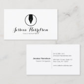 Carte De Visite CALLIGRAPHIE PEN NIB LOGO I pour Calligraphes (Devant / Derrière)