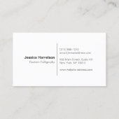 Carte De Visite CALLIGRAPHIE PEN NIB LOGO I pour Calligraphes (Dos)