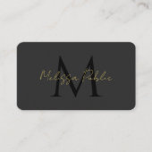 Carte De Visite Calligraphie personnalisée Gold Script QR Code noi (Devant)