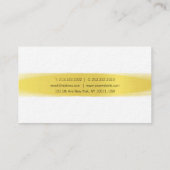 Carte De Visite Calligraphie professionnelle élégante Or Design Pl (Dos)