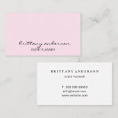 Carte De Visite Calligraphie professionnelle moderne rose pâle (Devant / Derrière)