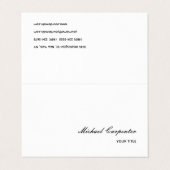 Carte De Visite Calligraphie professionnelle simple (Extérieur déplié)