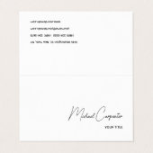 Carte De Visite Calligraphie professionnelle simple (Extérieur déplié)