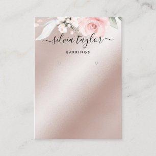 Carte De Visite Calligraphie Rose Gold Floral Earche