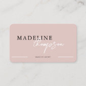 Carte De Visite Calligraphie rose pâle Beige Script Code QR (Devant)