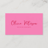 Carte De Visite Calligraphie rouge rose chaud moderne (Devant)