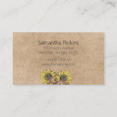 Carte De Visite Calligraphie rustique Tournesol papier kraft fait (Dos)