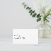 Carte De Visite Calligraphie Scannable QR Code fille blanc (Debout devant)