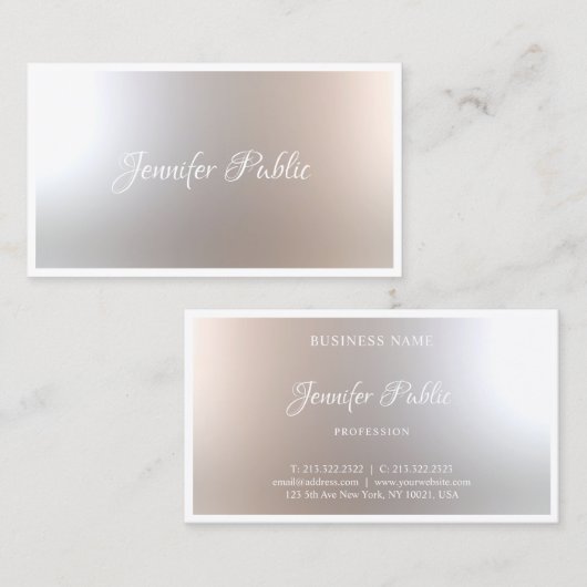 Carte De Visite Calligraphie Script Beauté Salon Modèle Élégant (Devant / Derrière)