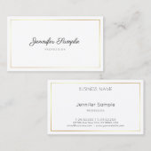 Carte De Visite Calligraphie Script Élégant Plaque Design moderne (Devant / Derrière)