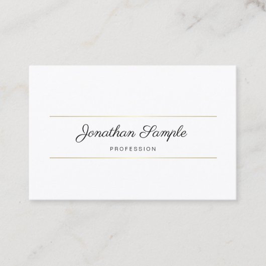 Carte De Visite Calligraphie Script Gold Chic Design Luxe Modèle (Devant)