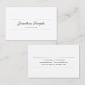 Carte De Visite Calligraphie Script Gold Chic Design Luxe Modèle (Devant / Derrière)