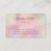 Carte De Visite Calligraphie Script Modèle Élégant Couleurs modern (Dos)