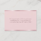 Carte De Visite Calligraphie Script Modèle Rose Gold Elegant (Dos)