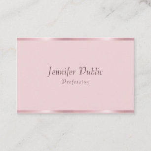 Carte De Visite Calligraphie Script Modèle Rose Gold Elegant