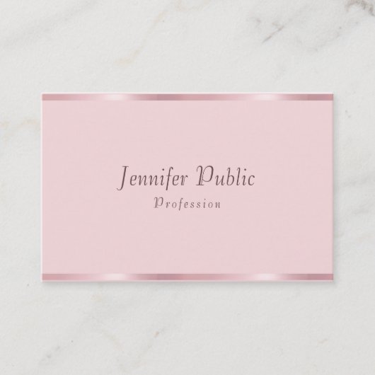 Carte De Visite Calligraphie Script Modèle Rose Gold Elegant (Devant)
