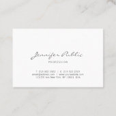 Carte De Visite Calligraphie Script Moderne Élégant Simple tendanc (Dos)